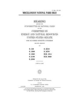 Miscellaneous national parks bills