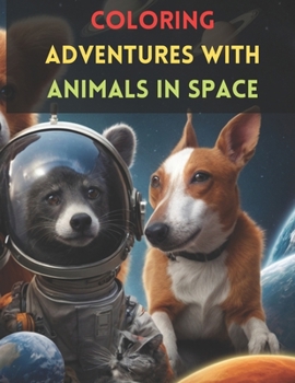 Paperback Coloring Adventures with Animals in Space: Kids Coloring Book, Space Coloring Book