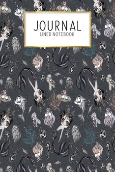Paperback Journal Lined Notebook: Mermaid Halloween - Blank Lined Journal - Gratitude Journal - 6" x 9" 100 Pg -Motivational Quotes - Self-Care - Diary Book