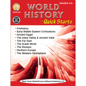 Paperback World History Quick Starts Workbook, Grades 4 - 12 Book