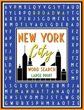 Paperback New York City Word Search: 52 Challenging Puzzles with Fun Facts, 600+ Words, Teens & Adults, Large Print Book