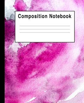 Paperback Composition Notebook: Watercolor Pink Abtract Splat Art Book