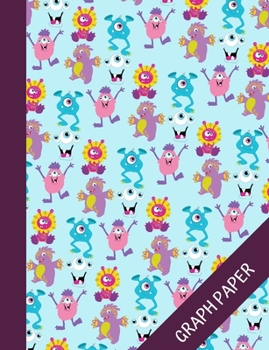 Monster gang: Cute Graph Paper Composition Notebook 120 pages, Math Grid Paper Journal for Students, Quad Ruled 5 Squares per Inch, Adorable and Colorful Cover