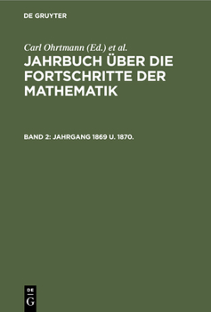 Hardcover Jahrgang 1869 U. 1870. [German] Book