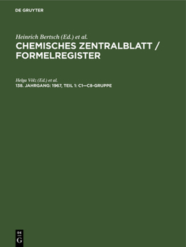 Hardcover 1967, Teil 1: C1--C8-Gruppe [German] Book