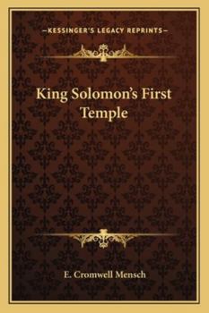Paperback King Solomon's First Temple Book