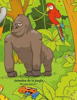 Paperback Animales de la jungla libro para colorear 1 [Spanish] Book