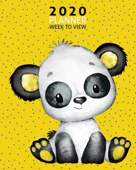 Paperback Baby Panda 2020 Week to View Planner: 2020 Planner Weekly and Monthly - Jan 1 to Dec 31 Book