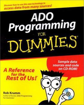 Paperback ADO Programming for Dummies [With CDROM] Book