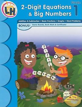 Paperback 2-Digit Equations & Big Numbers, Grade 1 [With Certificate and Gameboard and Bookmark] Book