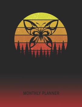 Monthly Planner: Tribal Butterfly | 2 Year Planning for Jan 2020 to Dec 2021 | Retro Vintage Sunset Cover | January 20 - December 21 | Planning ... | Plan Days, Set Goals & Get Stuff Done