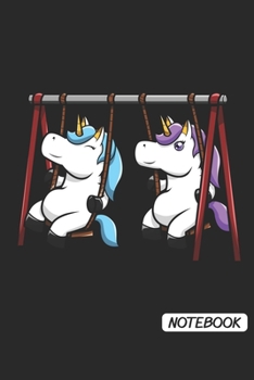Notebook: DIN A5 Einhorn Schaukel Notizheft liniert | 120 Seiten liniertes Einhorn Schaukel Notizbuch für Notizen in Schule, Universität, Arbeit oder zuhause. | Eine tolles Geschenk für Ihre Liebsten.