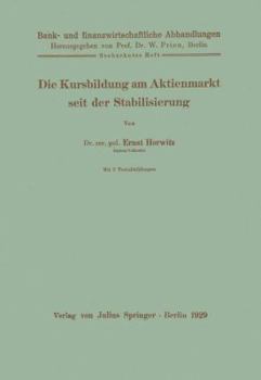 Paperback Die Kursbildung Am Aktienmarkt Seit Der Stabilisierung [German] Book