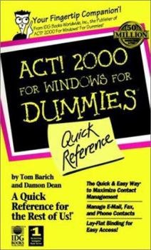 Paperback ACT! X for Windows for Dummies: Quick Reference Book