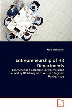 Paperback Entrepreneurship of HR Departments Book