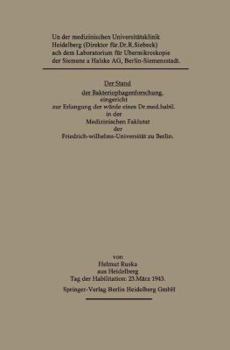 Paperback Der Stand Der Bakteriophagenforschung [German] Book