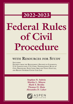 Hardcover Federal Rules of Civil Procedure: With Resources for Study Book