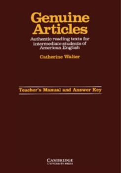 Paperback Genuine Articles Teacher's Manual with Key: Authentic Reading Tasks for Intermediate Students of American English Book