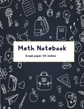 Paperback Math Notebook: 1/2 inch Square Graph paper pages, 2 Square per inch, Large Size Paper(8.5 x 11) inches, 100 Pages Book