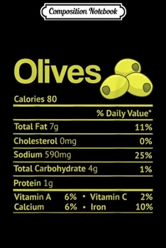 Composition Notebook: Olives Nutrition Facts Funny Thanksgiving Christmas  Journal/Notebook Blank Lined Ruled 6x9 100 Pages