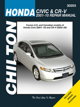 Paperback Honda Civic & CR-V 2001-10 Repair Manual Book