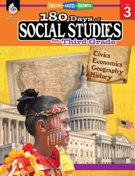Paperback 180 Days of Social Studies for Third Grade: Practice, Assess, Diagnose Book