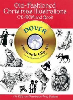 Paperback Old-Fashioned Christmas Illustrations (Dover Electronic Clip Art) (CD-ROM and Book) Book