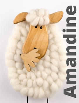 Amandine: Checkered Notebook with Name for Girls and Women, XL 8.5"x 11", 120 Pages, Paperback.