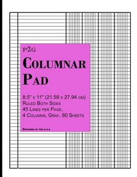 Columnar Pad : 8. 5 X 11 (21. 59 X 27. 94 Cm) Ruled Both Sides, 45 Lines per Page, 4 Columns, Gray Shaded, 80 Sheets,160 Pages,Purple Cover, Designed in the USA