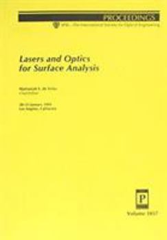 Paperback Lasers and Optics for Surface Analysis/Volume 1857 Book