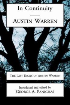 Hardcover In Continuity: Austin Warren Book