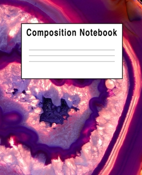 Paperback Composition Notebook: Red Purple Agate Stone Rock Book