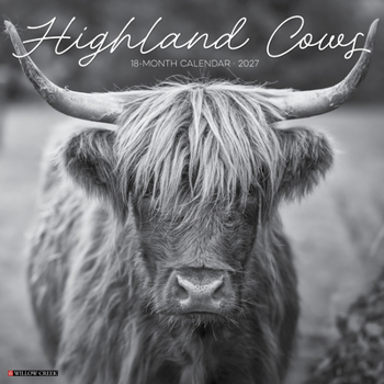 Highland Cows B&w 12 X 12 Wall Calendar