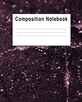 Paperback Composition Notebook: Cracked Purple Faux Sparkles Book