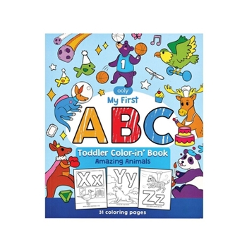 OOLY Coloring Book for Toddlers, Fun Activity Coloring Pages for Kids, 31 Perforated Pages 8"x10" to Hang, Great Kid's Activities for School, Birthday Parties, Stocking Stuffer [ABC Animals]