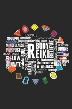 Reiki Body Believe: Reiki Begriffe Wortwolke Kristall Energiesteine  Notizbuch liniert DIN A5 - 120 Seiten für Notizen, Zeichnungen, Formeln | Organizer Schreibheft Planer Tagebuch