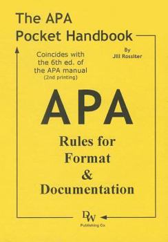 Paperback The APA Pocket Handbook: Rules for Format & Documentation [Conforms to 6th Edition APA] Book
