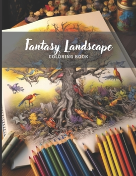 Paperback Fantasy Landscape - Anti-Stress Coloring Book for Adults: Beautiful Landscapes to Color Book
