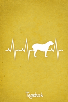 Tagebuch: Gelbes liniertes Alabai Hunde Journal Herzschlag ca DIN A5 weiß liniert 110 Seiten (German Edition)