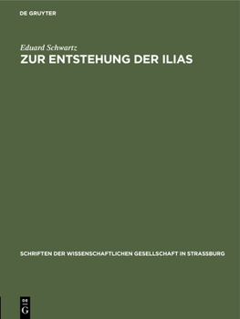 Hardcover Zur Entstehung Der Ilias [German] Book