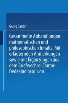 Paperback Gesammelte Abhandlungen: Mathematischen Und Philosophischen Inhalts [German] Book