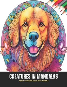 Paperback Creatures in Mandalas: Adult Coloring Book with Animals, 50 Pages, 8.5 x 11 inches Book