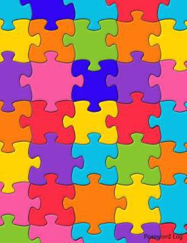 Password Log : Large Print - Colorful Puzzle Pieces
