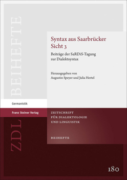 Paperback Syntax Aus Saarbrucker Sicht 3: Beitrage Der Sardis-Tagung Zur Dialektsyntax [German] Book