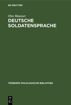 Hardcover Deutsche Soldatensprache [German] Book