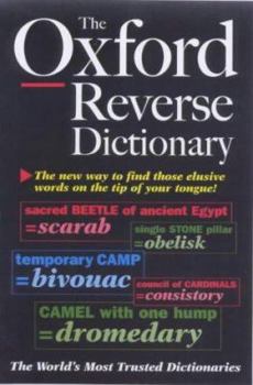 Paperback The Oxford Reverse Dictionary Book