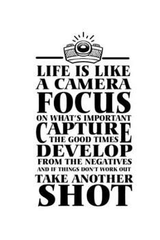 Paperback Notebook: Life Motivation Camera Restart Fun Gift 120 Pages, 6X9 Inches, Blank Book
