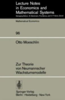 Paperback Zur Theorie Von Neumannscher Wachstumsmodelle [German] Book
