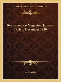 Paperback Reincarnation Magazine, January 1919 to December 1920 Book