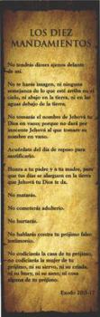 Unknown Binding General Worship Bookmark: Los Diez Mandamientos (10 Commandments) (Package of 25): Exodus 20:3-17 (Rvr1960) [Spanish] Book